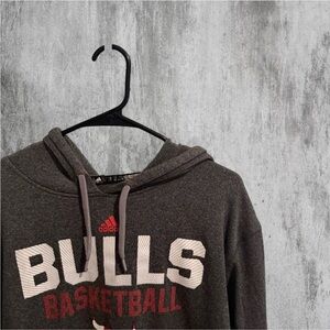 Adidas Bulls Hoodie in Gray with Red Accents
